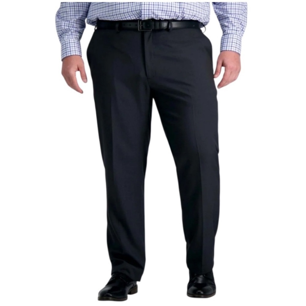 Haggar, big & tall, classic fit premium stretch comfort blue dress pants. 60x30